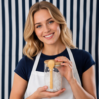 Premium ronde glazen voorraadpot met houten deksel en lepel voor koffie, thee, suiker, keuken, voorraadkast, luchtdicht