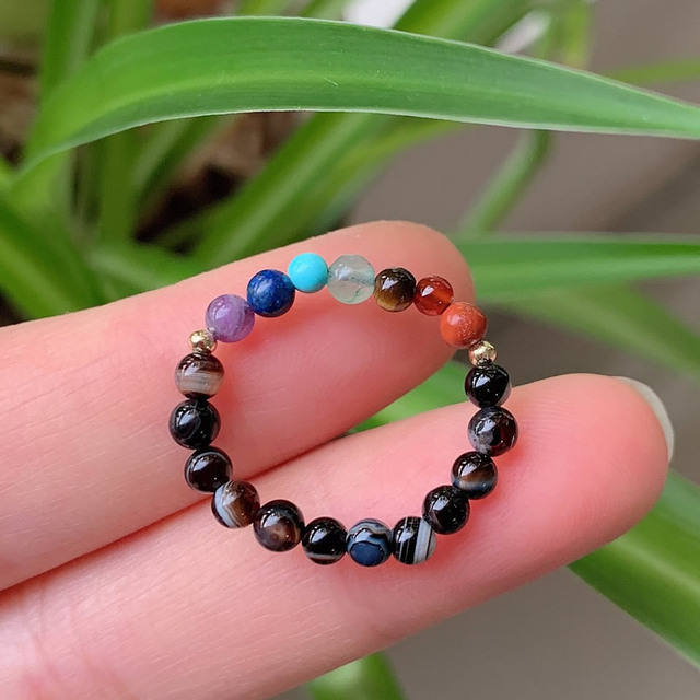 7 Chakra-สีดำ Agate