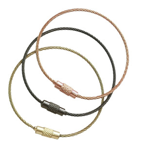 6 <span class=keywords><strong>inch</strong></span> dây thép không gỉ vòng móc chìa khóa đầy màu sắc bọc cáp máy bay Keyring cho treo hành lý thẻ Twist Khóa vòng - Product Image 3