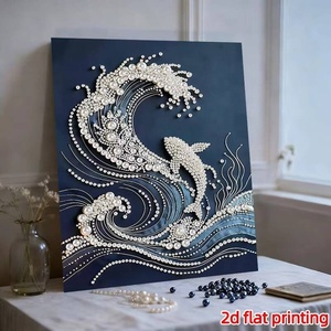 Kit de Pintura con Pegatinas de Perlas DIY 30x40cm, Arte Mosaico Hecho a Mano para Aliviar el Estrés, Decoración de Pared para el Hogar, para Días Festivos y Ocasiones Especiales - Product Image 6