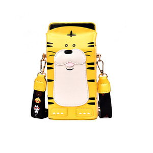 wholesale trendy cartoon cute cow print milk box shape crossbody girls ladies designers hand bag - Product Image 5