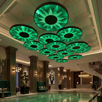 Luminaire suspendu en acrylique imprimé UV, luminaire circulaire RGB changeant de couleur, ambiance lumineuse, hôtel, restaurant, décoration artistique