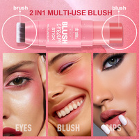Stick blush double tête multi-usage vegan de haute qualité, haute pigmentation, nouveau design, nouvelle arrivée, vente en gros OEM ODM, avec pinceau