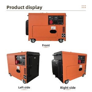 Groupe électrogène diesel silencieux mobile refroidi par air, 3 kW <span class=keywords><strong>à</strong></span> 8 kW, 230V/400V, 50Hz, 3000 tr/min, démarrage électrique, pour usage domestique et extérieur - Product Image 3