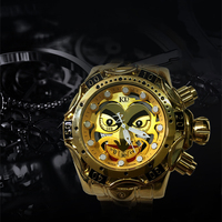 Montre chronographe pour homme à grand cadran, revêtement en or IPG, acier inoxydable 18K, logo personnalisé, montre de sport de luxe