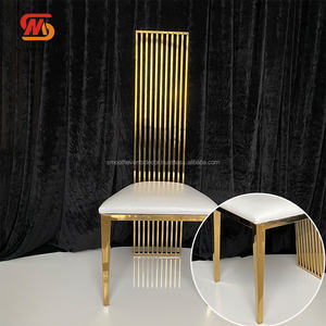 Silla de Comedor de Acero Inoxidable con Respaldo Alto, Diseño Moderno y Elegante para Eventos y Banquetes al Aire Libre - Product Image 2
