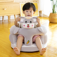 Fauteuil Poupée Pliable en Peluche Souris Animal pour Bébé Apprentissage à S’asseoir