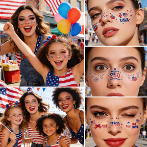 U.<strong>S</strong>. Independence Day Custom Printed Non Toxic Washable Freckles Face Metallic <strong>Tattoo</strong> Sticker Temporary Freckles <strong>Tattoo</strong> - Product Image 4