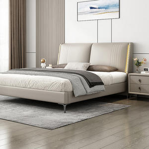 2024 populaire minimaliste cadre en bois lit queen avec matelas ensemble de meubles de chambre à coucher - Product Image 3