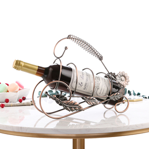 Rượu Vang Chủ Table Top Sắt Kim Loại Dây Duy Nhất Chai Rượu Kệ Holders Với Xử Lý - Product Image 3