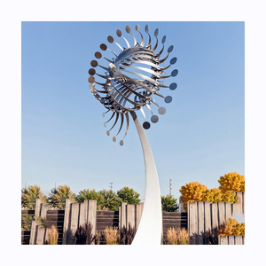 Al aire libre de Metal moderno <span class=keywords><strong>arte</strong></span> grande abstracto espejo pulido de acero inoxidable viento escultura cinética para venta - Product Image 3