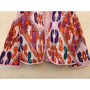 Chaqueta de Mujer Eket Print, Estilo Boho Hippie, Acolchada, de Algodón Ecológico, Reversible, con Estampado Kantha Indio Pintado a Mano, para Verano - Product Image 6
