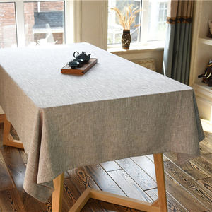 Vente en gros de nappe en lin biologique de couleur unie rectangulaire tout polyester imperméable et résistant à l'huile tissé - Product Image 1