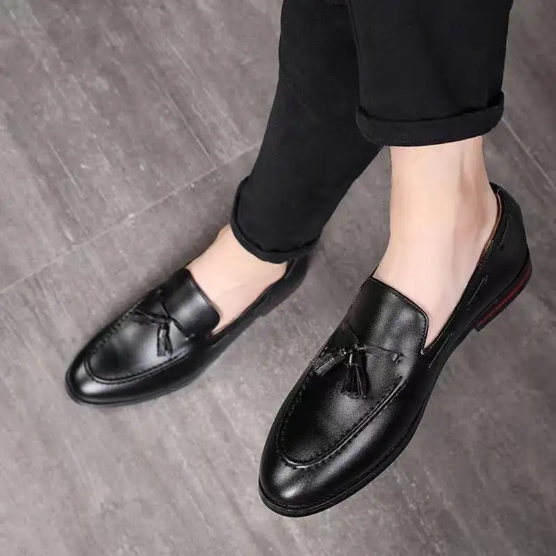 PDEP PU Leather men formal shoes anti-slip out sole brown Oxford business Loafers customized logo shoes men