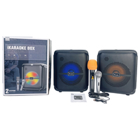 BTS-1740 Boombox d'Extérieur 8 Pouces 30W avec Radios AM/FM, Mini Haut-Parleurs et Microphones Sans Fil