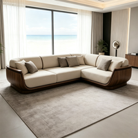 Gebogenes Ecksofa-Set Modernes Luxus-Stoffsofa in L-Form Wohnzimmermöbel