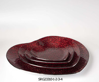 Hot Selling Glazen Oplader Hartplaat Goedkope Groothandel Fruit Plaat Met Rood Voor Bruiloft Decoratie