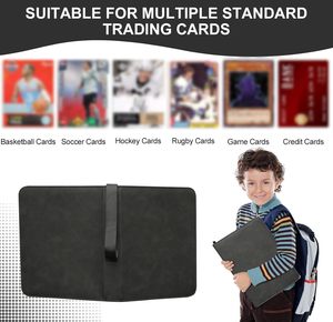 Porte-cartes en cuir PU imperméable de qualité supérieure avec 9 pochettes et fermeture éclair sécurisée, album de cartes à collectionner personnalisé noir, juste pour ranger les acryliques - Product Image 2