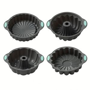 Moules à gâteau cannelés en silicone sans BPA, moules à gelée et tubes pour la pâtisserie maison, ensemble d'ustensiles de cuisson gris - Product Image 2