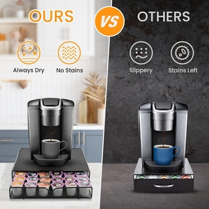 Tiroir de rangement pour dosettes K-Cup avec 36 compartiments - Étagère en maille métallique pour dosettes de café, idéal pour la maison ou le coin café du bureau - Product Image 6
