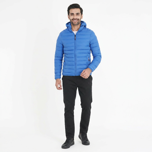 Veste bomber décontractée sur mesure pour homme, grande taille, style streetwear, rembourrée, imperméable, coupe-vent, capuche, fermeture éclair, tricotée - Product Image 1