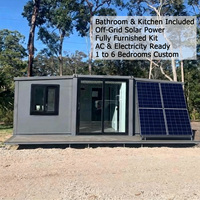Casa Prefabricada Pequeña, Lista para Energía Solar, con Vista Panorámica de Vidrio, Casa Contenedor Expandible para Resort de Glamping de Lujo