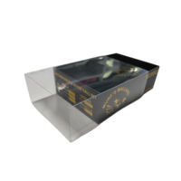 Boîte d'emballage en carton rigide noire personnalisée avec tiroir coulissant, logo en feuille d'or, pour ensemble de couleurs de canard, Noël