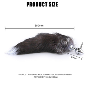 Fourrure Réel Petit Métal <span class=keywords><strong>Plug</strong></span> <span class=keywords><strong>Anal</strong></span> Couleur Mixte Cosplay Butt Massager Sex Toys pour Femmes Juguetes Sexuales <span class=keywords><strong>Anal</strong></span> Toy - Product Image 2