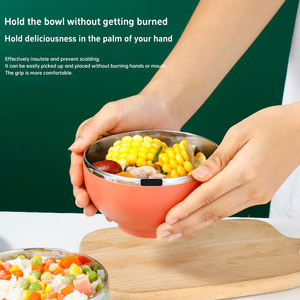 Boîte à lunch réutilisable classique en acier inoxydable 304 <span class=keywords><strong>METKA</strong></span>, personnalisable, écologique, avec couvercle pour bol de nouilles instantanées, revêtement plastique, compatible four - Product Image 4