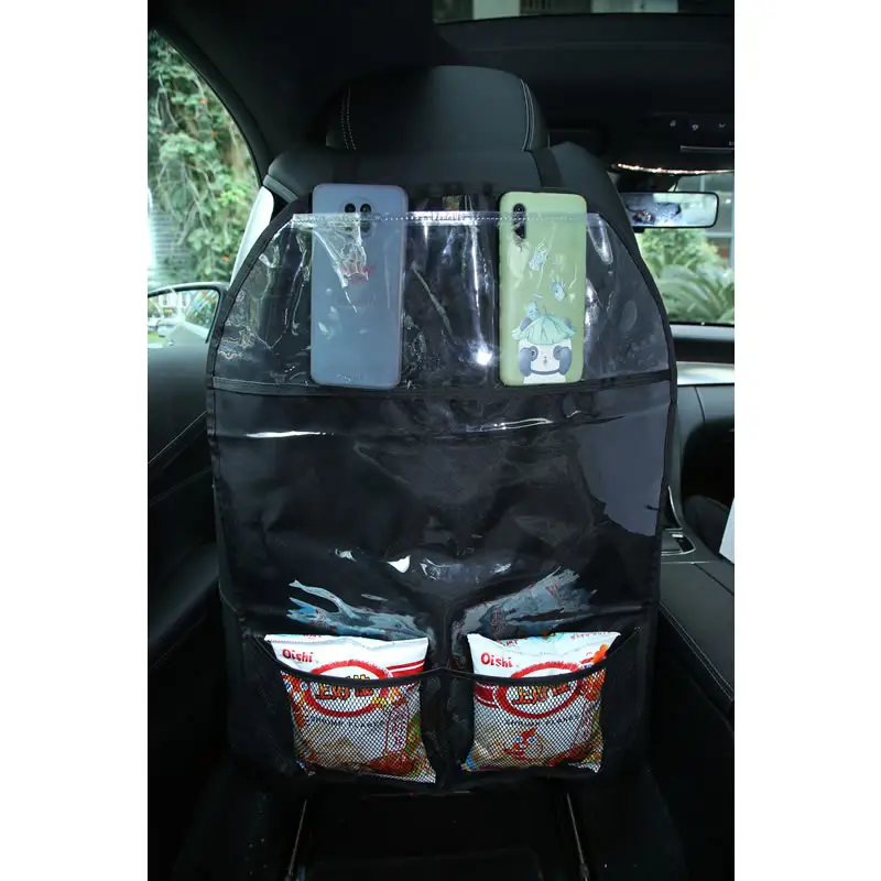 حقيبة تخزين متعددة الجيوب عالمية للمقعد الخلفي للسيارة حقيبة تنظيم مخصصة مستطيلة قماش أكسفورد بلاستيكي من الجلد لتخزين الطعام والملابس