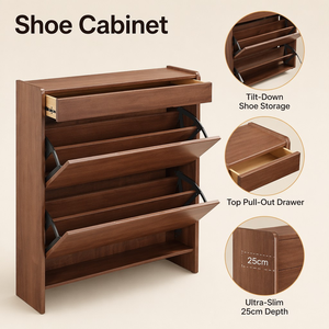 Modern Solid Rubber Wood Ultra Thin Flip Drawer Space Saving 12 Pair Living Room Entryway <strong>Hallway</strong> <strong>Small</strong> Shoe <strong>Cabinet</strong> - Product Image 2