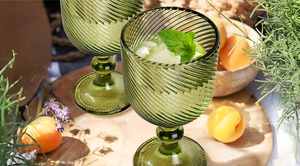 Ensemble de gobelets à vin vintage verts gaufrés, motifs variés, verres à vin rétro en relief <span class=keywords><strong>Hugo</strong></span> pour décoration de mariage, fête, hôtel - Product Image 5