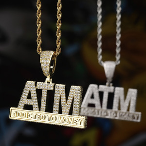 Collar con colgante de hip hop para personalidades obsesionadas con el dinero, collar europeo y americano con circonitas. - Product Image 1