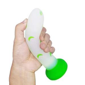 BANSEY - Dildo de Silicona Líquida con Forma de Luna Creciente que Brilla en la Oscuridad, Tapón Anal con Fuerte Succión, Juguetes Sexuales para Mujeres - Product Image 4