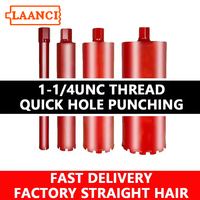 Foret diamanté LAANCI 1 1/4UNC soudé au laser, diamètre 16-500mm, longueur totale 470mm, personnalisable, utilisation humide pour murs en briques