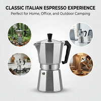 Cafetière portable Kingze de style classique pour cuisinière, 50ml 100ml 150ml 300ml 450ml 600ml, Moka Pot à expresso italien