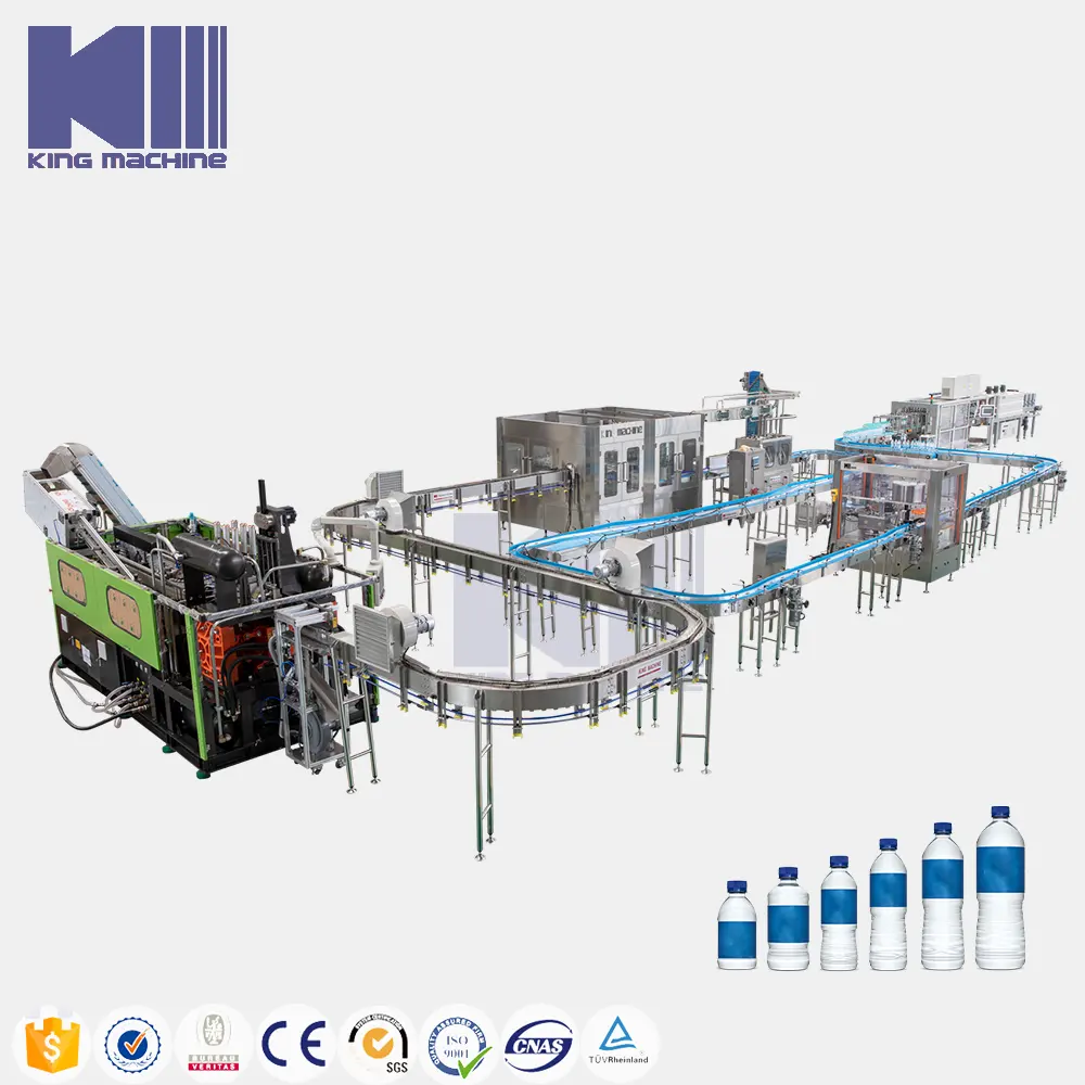 خط إنتاج مشاريع جاهزة بالكامل من الالف للياء، ماكينة مصنع لتعبئة إنتاج زجاجات مياه الشرب المعدنية النقية