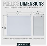 Boîte de présentation en acrylique ultra-épaisse de 8mm + 5mm, avec des aimants puissants de 5x3mm, empilables, compatibles avec les boîtes ETB, étui de protection