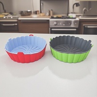 LifeTop Air Fryer Doublures en silicone réutilisables antiadhésives AirFryer Doublure de pot en silicone Compatible avec les accessoires de panier, Fit 3-6 Qt