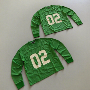 Tùy Chỉnh Thời Trang Đường Phố <span class=keywords><strong>Polyester</strong></span> Lưới Bóng Đá Mỹ Jersey Chất Lượng Cao Quá Khổ Boxy Dài Tay Áo Áo Sơ Mi Cho Nam Giới Jersey Bóng Đá - Product Image 1