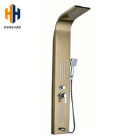 Panneau de douche mural multifonction en acier inoxydable pour salle de bain d'hôtel, avec fonction massage et pluie, vente en gros