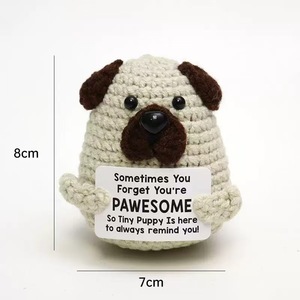 Crochet năng lượng tích cực thẻ đan hỗ trợ cảm xúc dễ thương Crochet động vật dệt kim tích cực con chó búp bê cho thai sản đồ chơi tốt nhất cho - Product Image 2