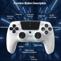 Manette de jeu sans fil P50A avec capteur de mouvement, double vibration, Bluetooth, pour console PS5 Slim Pro/PC/Steam, avec haut-parleur audio 3,5 mm
