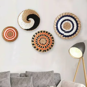 Wholesale Rattan Wall Decor Basket Trays Sturdy Hanging Woven Elegant Handmade Accent Boho Wall Baskets