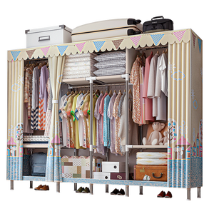 Armario sencillo <span class=keywords><strong>de</strong></span> tela ensamblada <span class=keywords><strong>de</strong></span> gran tamaño para dormitorio <span class=keywords><strong>al</strong></span> <span class=keywords><strong>por</strong></span> <span class=keywords><strong>mayor</strong></span>, armario <span class=keywords><strong>de</strong></span> <span class=keywords><strong>ropa</strong></span> desmontable <span class=keywords><strong>de</strong></span> tela Oxford a la moda - Product Image 3