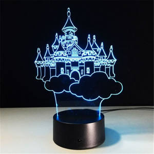 3D Veilleuse LED 7 Couleurs de la Saint-Valentin cadeau Princesse Château 3D <span class=keywords><strong>illusion</strong></span> 3D Lampe de Bureau - Product Image 2