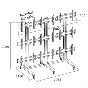 ขาตั้งทีวีหมุนได้สำหรับ9หน้าจอ40-55 "(3x3) เหล็ก <span class=keywords><strong>Vesa</strong></span> <span class=keywords><strong>800x400</strong></span> - Product Image 6