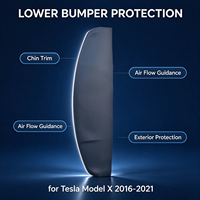 REDFIRE Spoiler Bibir Bumper Depan Bawah Warna Hitam 1050421-00-D Tesla Model X 2016-2021 Kit Set Aksesori Pengganti