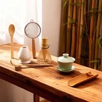 Service à thé Matcha 5 pièces avec logo personnalisé bol à Matcha japonais Whisker à thé set Matcha Oem en bambou avec boîte cadeau