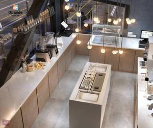 Diseño Interior Moderno para Cafetería con Barras de Bar LED Personalizadas y Muebles de Exhibición Ecológicos para Cafeterías - Product Image 3